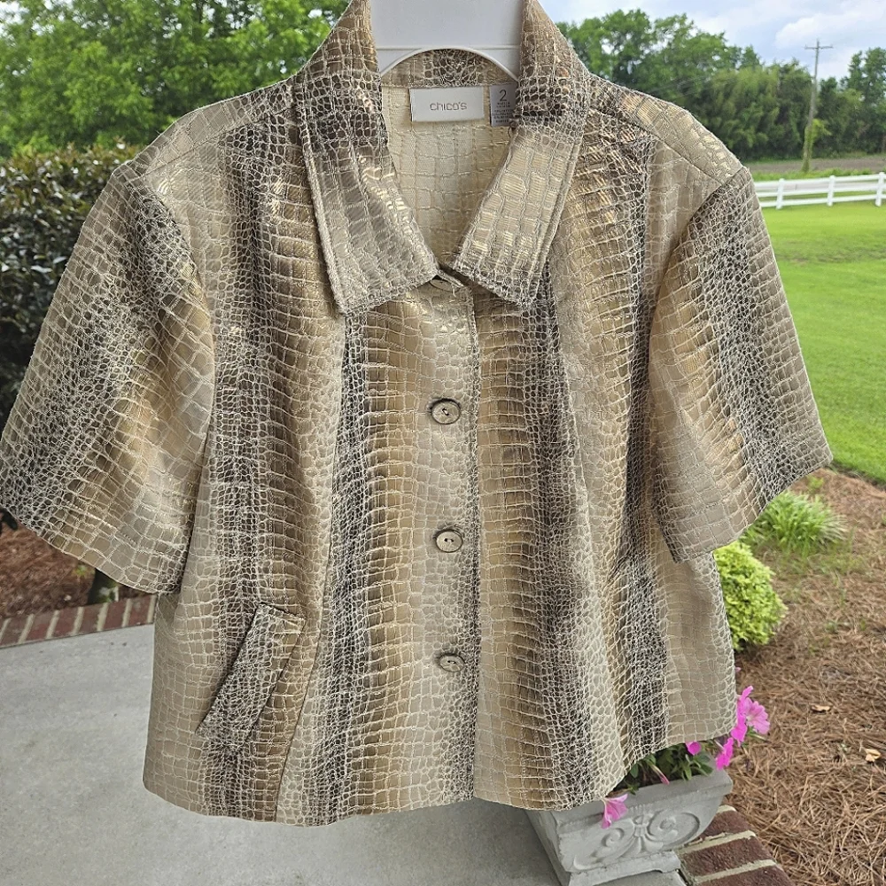 Chicos Shimmering Swing Seela Jacket Chicos size 2